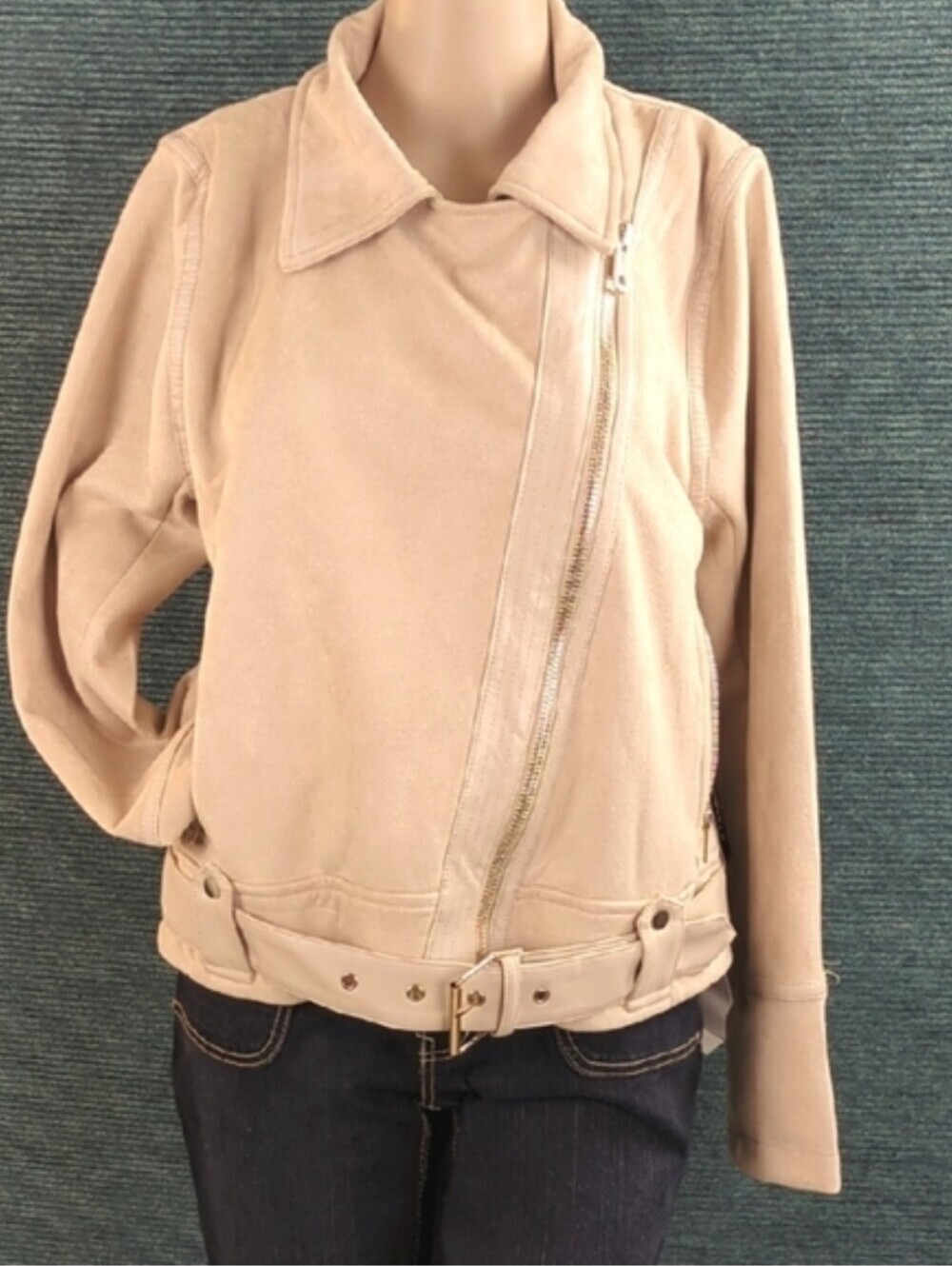 Haute Monde Faux Suede Moto Jacket NWOT